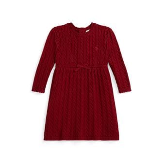 폴로 랄프 로렌 랄프 로렌 베이비 여아 케이블 코튼 스웨터 드레스 앤 블루머(CWPODRSF3D20686600)