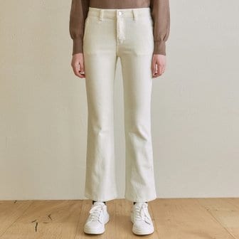 얀13 CORDUROY SEMI BOOTCUT PANTS_IVORY