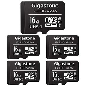 Gigastone SD 16GB HD SD SDHC U1 Class 10 85MBS UHS-I Full HD 마이크로 카드 풀 5장 세트