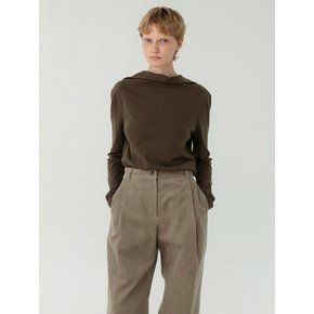 [1차 리오더] Back-Open Turtleneck Top_Brown