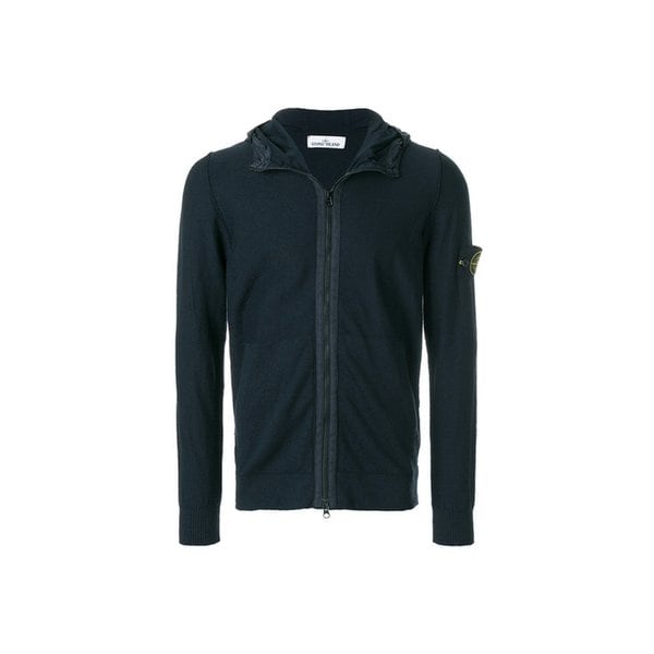 [스톤 아일랜드] 15주년 와펜 후드 집업 네이비 6815546B0 V0020