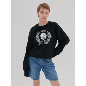 LAUREL WREATH PRINT SWEATSHIRT BLACK