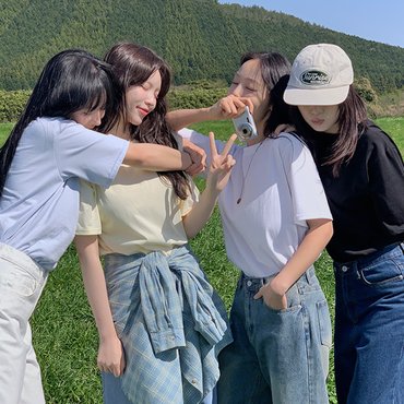 핫핑 [워셔블]베이직핏 실켓반팔티셔츠 H_TS3472