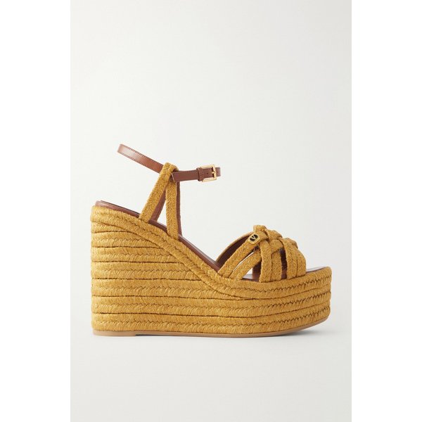 120 로고 장식 라피아 에스파드리유 웨지 샌들 46376663162985230