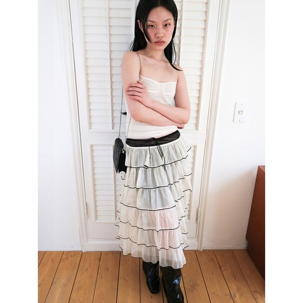 Noir Tiered Skirt *Cream