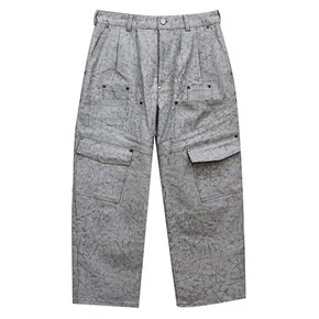 WHITE CRACKED CROP PANTS