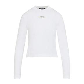 25FW 자크뮈스 그로고랭 로고 긴팔 티셔츠 TSW00155AJ00124100 White
