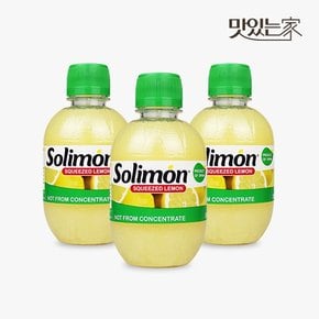 브이플랜 솔리몬 스퀴즈드 레몬즙 3병 총 840ml 레몬 원액 주스 물 차