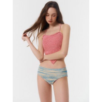 꾸아페 STRAP KNIT TOP (BIKINI)_pongpong red