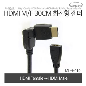 엠지솔루션 마하링크 HDMI to HDMI F/M 회전형 젠더 30CM ML-H019