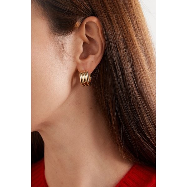 록산느 애슐린 트리플 튜브 골드톤 후프 귀걸이 46376663162907534