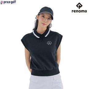 레노마골프 여성 골프 여름 프릴 배색 민소매 시보리 티셔츠 조끼 M6125 CA3271159