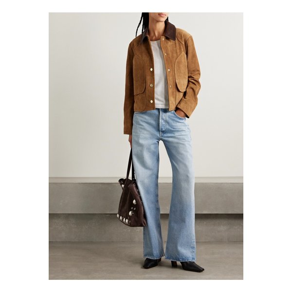 베로니카비어드 가죽 트리밍 스웨이드 재킷 46376663162844607