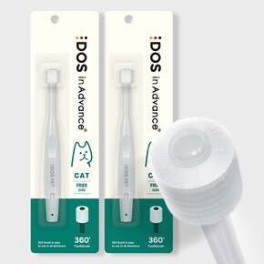 도스펫 360도 구취 치석제거 고양이칫솔 2개