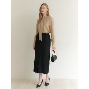 Slit H-Line Maxi Skirt / Black