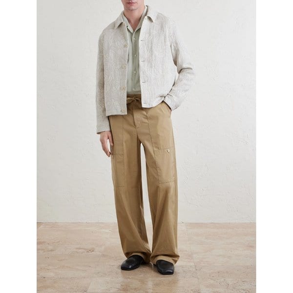 미스터 피 코튼 리넨 블렌드 자카드 블루종 재킷 46376663163004727