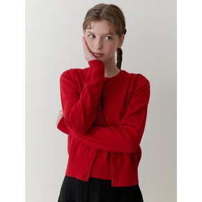 Pea wool cardigan (red)