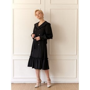 Sailor frill collar one-piece BLACK