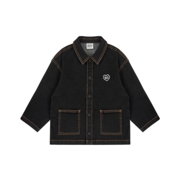 벨리타앤보이즈 BK4HJJ11BK  Black BB Heart Patch Denim Jacket