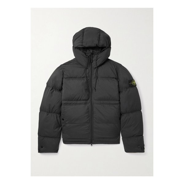 퀼팅 코듀라® 립스탑 후드 다운 재킷 블랙 46376663162906359