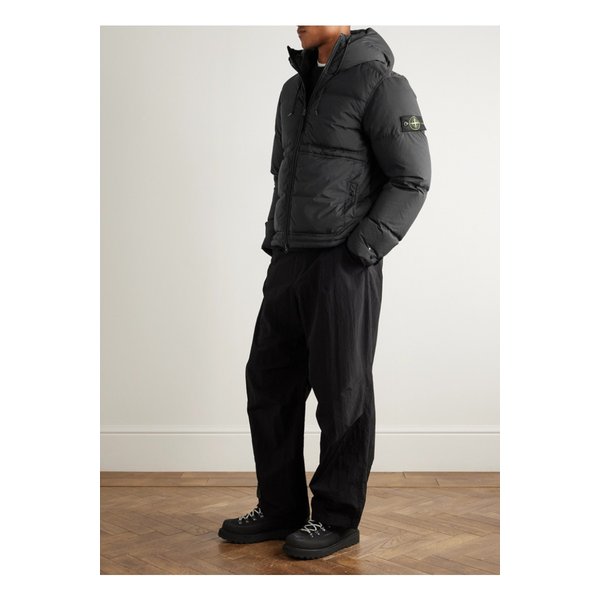 퀼팅 코듀라® 립스탑 후드 다운 재킷 블랙 46376663162906359