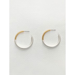 Gold And Silver Mix Match Ring Earring