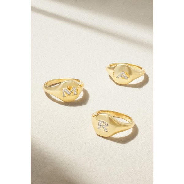 데이비드 율만 이니셜 18k 골드 다이아몬드 핑키 링 1647597304486899