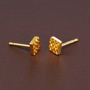 24k 베이직 컷팅 스퀘어 순금 귀걸이