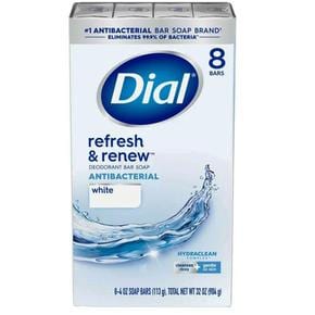 다이알 화이트 비누 8개 Dial Antibacterial Bar Soap Refresh & Renew