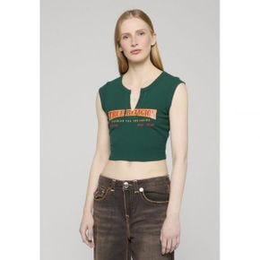 True Religion 트루 종교 기념일 노치 프린트 티셔츠 - 그린 7271734