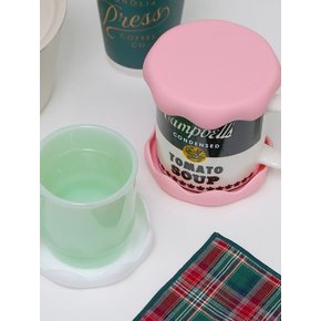 홈카페 스노우 실리콘 밀폐 컵뚜껑 컵받침대