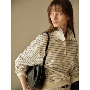 French Stripe Pique Top Ivory