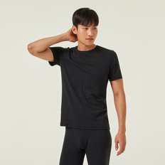 *정상가 19,900원*남 JAJU HEAT_코튼 라운드넥 반팔 티셔츠_BLACK