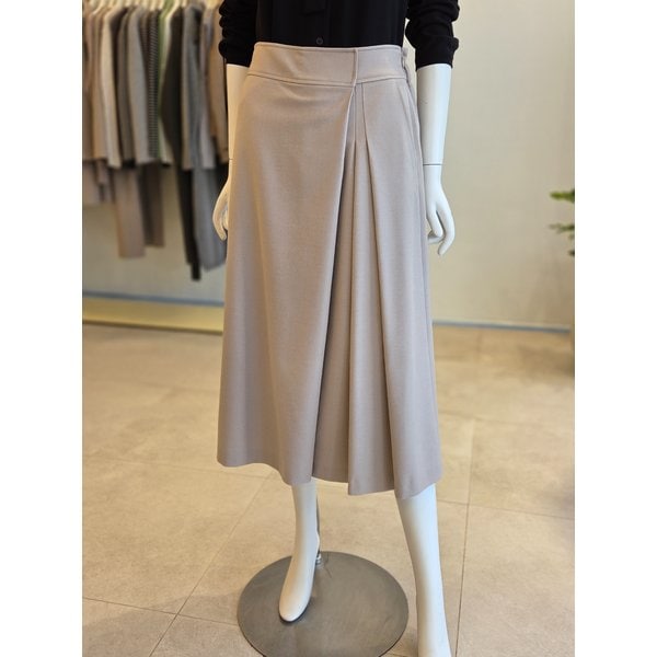 [여주점] [더 아이잗] 여성 울 블렌드 플리츠 롱 스커트 (IRBA0SK121)