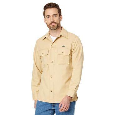 이스퀘어 4836549 Lacoste Long Sleeve Overshirt Fit Button-Down Shirt w/ Two Front Pockets