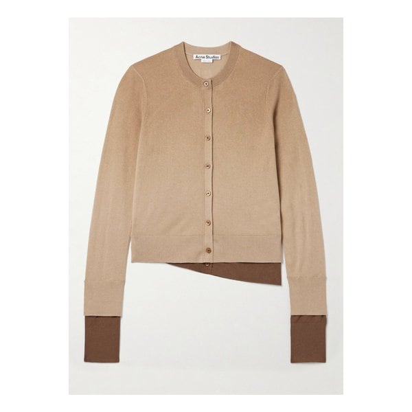 레이어드 실크 혼방 가디건 베이지 46376663162871144