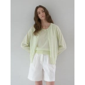 Summer Basic Round Cardigan - Green