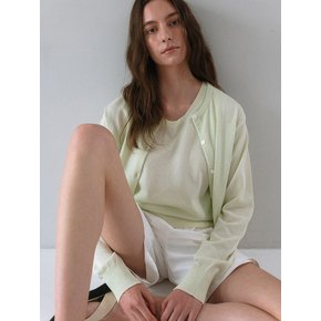 Summer Basic Round Cardigan - Green