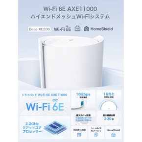 TP-Link WiFi 6E ルーター AXE11000 4804 + 4804 + 1148Mbps Deco XE200 1-pack