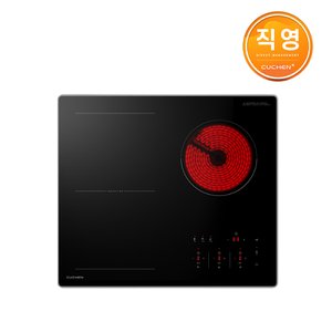 쿠첸  3구 하이브리드 전기레인지 빌트인 CIR-C3F3120DSBE