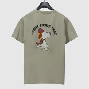 와일드동키 스누피 프린트 반팔 티셔츠 T-SORRY ESWOLI OLIVE [WDC007]