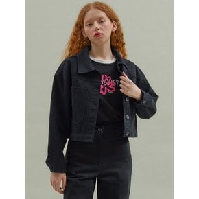 Washing Crop Jacket Black