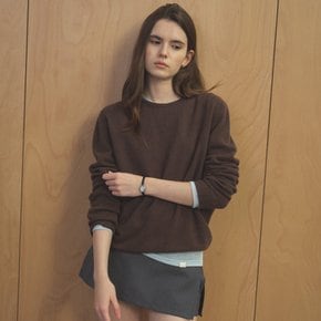 CASHMERE BLENDED ROUND WOOL KNIT [TIFA04SW07]_Brown