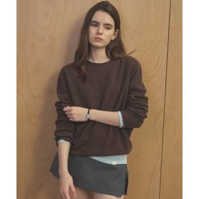 CASHMERE BLENDED ROUND WOOL KNIT [TIFA04SW07]_Brown