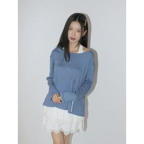 Daily Cotton Modal Home Cardigan_Blue