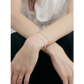 [소수]Two Line Layered Natural Pearl Bracelet