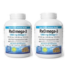 네츄럴 펙터스 RxOmega-3 울트라 1260mg 120소프트젤 2팩 Natural Factors