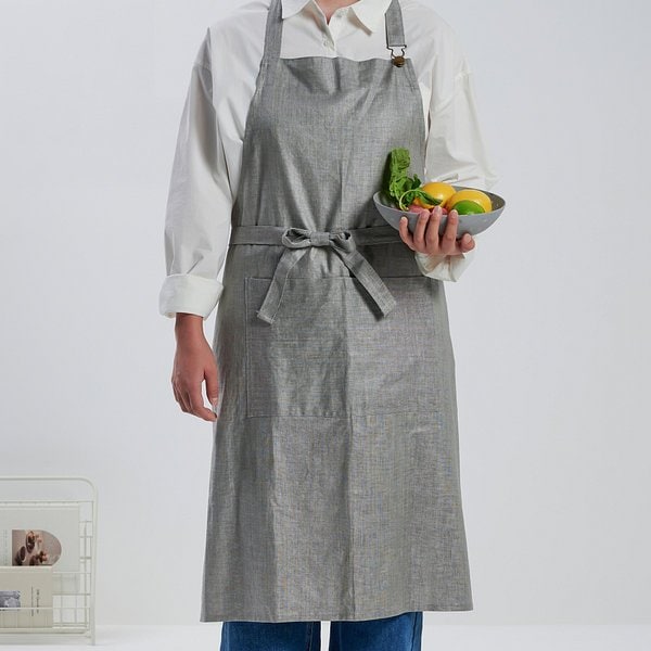 발수 리넨 블렌드 앞치마_90_그레이 J615902000981
