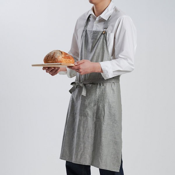 발수 리넨 블렌드 앞치마_90_그레이 J615902000981