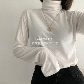 / 알로 소프트 루즈핏 기모 터틀넥 폴라 티셔츠